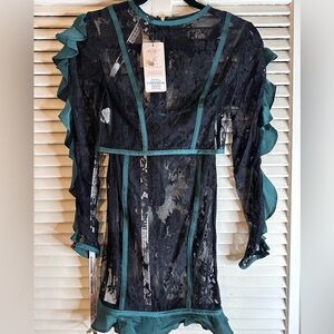 House of CB London black lace set, skirt and top.